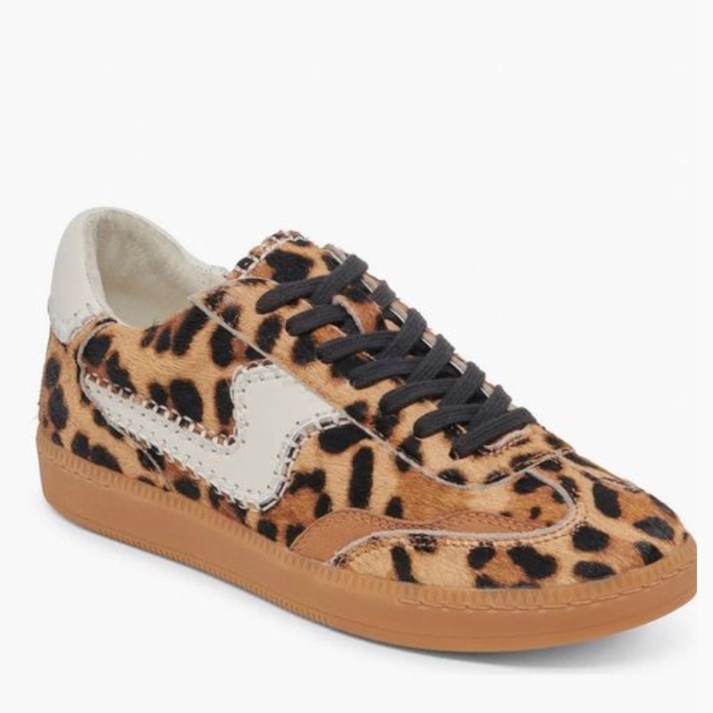 Dolce Vita Leopard Print Tan and Black Sneakers